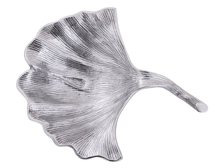Dekoschale - Snackschale - Schale Ginkgoblatt - Aluminium gold o. silber