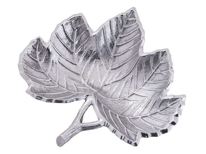 Dekoschale - Snackschale - Schale Laub Blatt - Aluminium gold o. silber