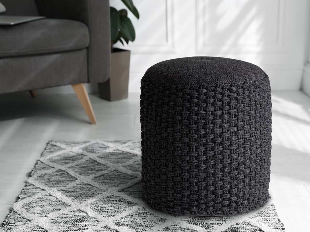 Sitzhocker - Outdoor Kissen - Fußhocker - Bodenkissen - Pouf MERINO ø40cm - 3 Farben