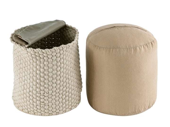 Sitzhocker - Outdoor Kissen - Fußhocker - Bodenkissen - Pouf MERINO ø40cm - 3 Farben