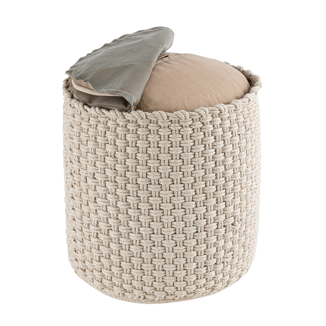 Sitzhocker - Outdoor Kissen - Fußhocker - Bodenkissen - Pouf MERINO ø40cm - 3 Farben