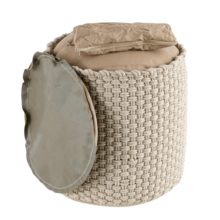 Sitzhocker - Outdoor Kissen - Fußhocker - Bodenkissen - Pouf MERINO ø40cm - 3 Farben