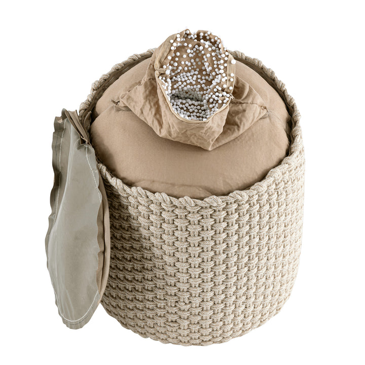 Sitzhocker - Outdoor Kissen - Fußhocker - Bodenkissen - Pouf MERINO ø40cm - 3 Farben