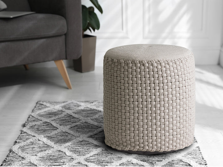 Sitzhocker - Outdoor Kissen - Fußhocker - Bodenkissen - Pouf MERINO ø40cm - 3 Farben