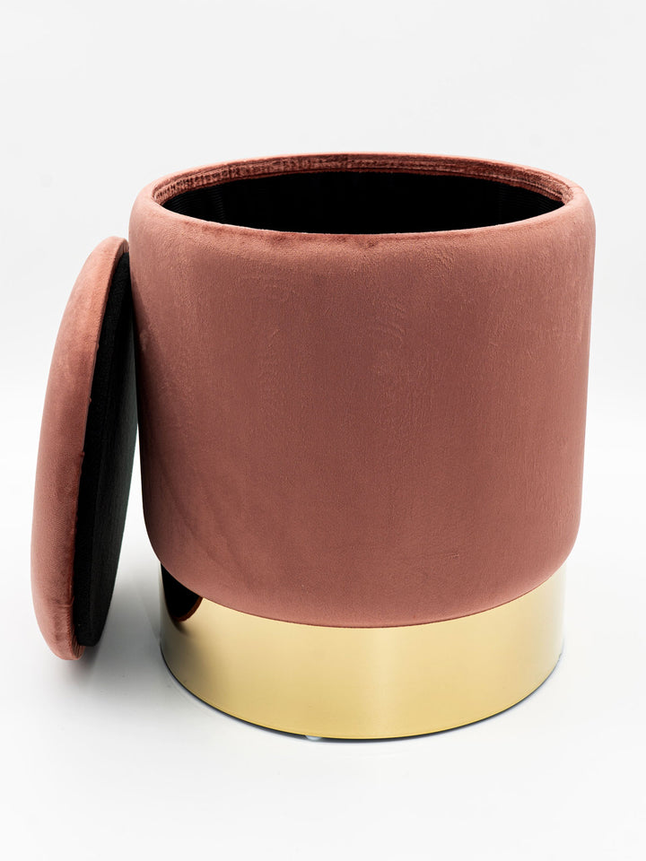 Sitzhocker - Dekohocker - Samt Pouf - Dekopouf - Velour Hocker mit Stauraum u. Deckel