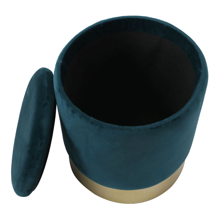 Sitzhocker - Dekohocker - Samt Pouf - Dekopouf - Velour Hocker mit Stauraum u. Deckel