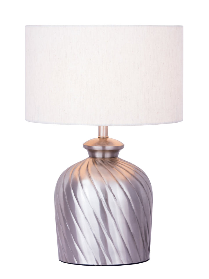 Dekolampe - Tischlampe - Nachttischlampe - Tischleuchte silber