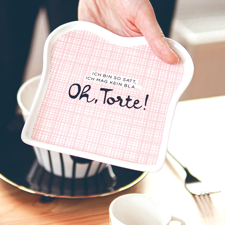 Toastteller OH TORTE – Moderner Frühstücksteller mit Spruch