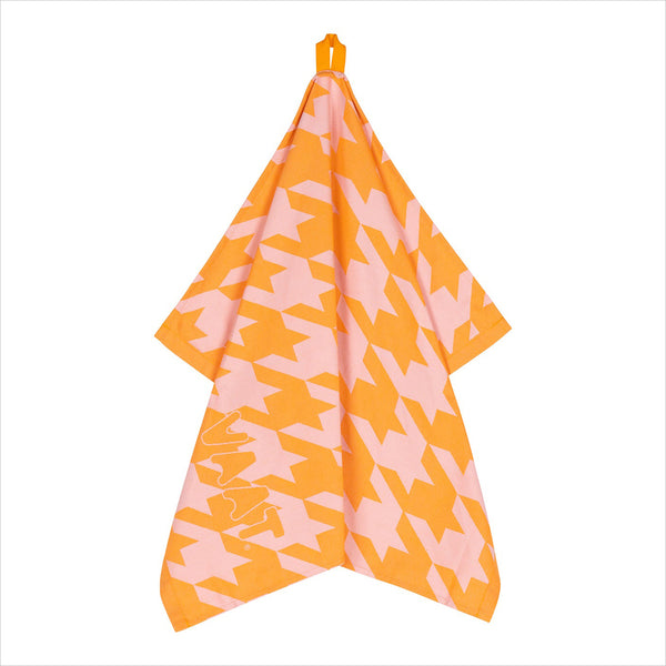 Geschenkset Geschirrtücher - Hahnentritt rosa/orange