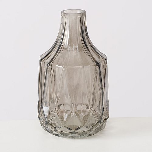Glasvase CANTO - Flaschenvase - Streifen od. Facetten