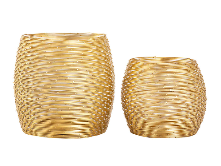Teelichthalter PARIS - Windlicht - Kerzenhalter 2er-Set - Drahtgeflecht gold o. silber