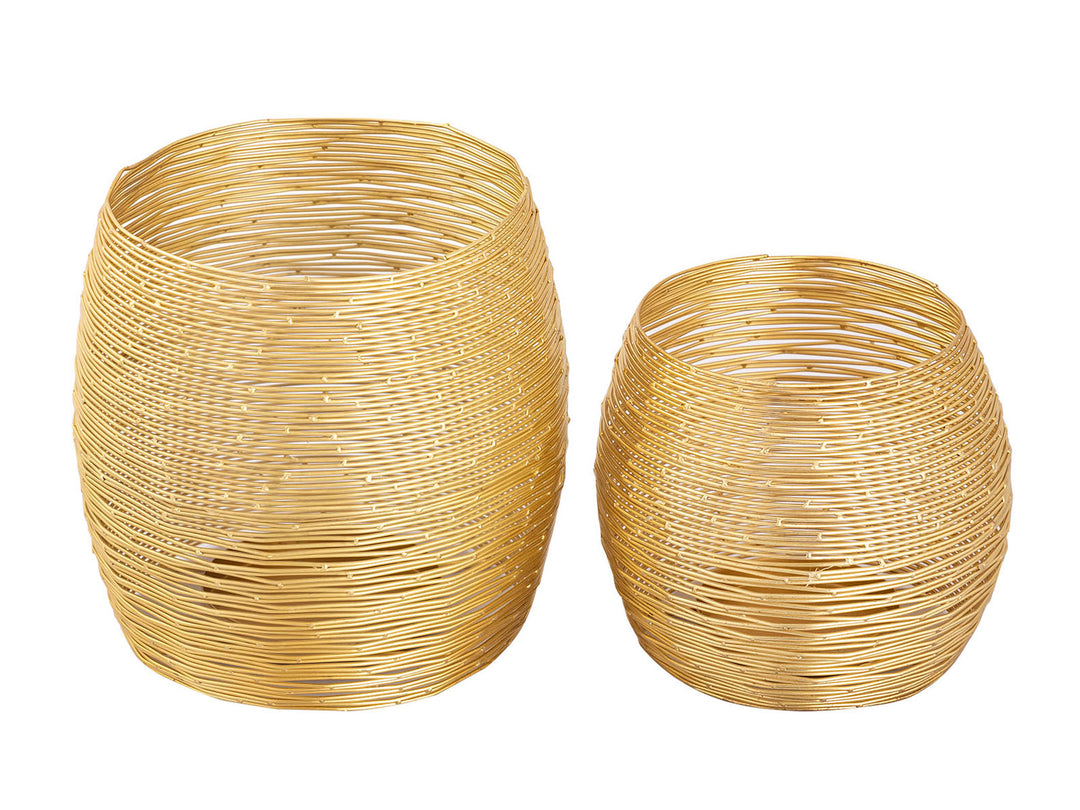 Teelichthalter PARIS - Windlicht - Kerzenhalter 2er-Set - Drahtgeflecht gold o. silber