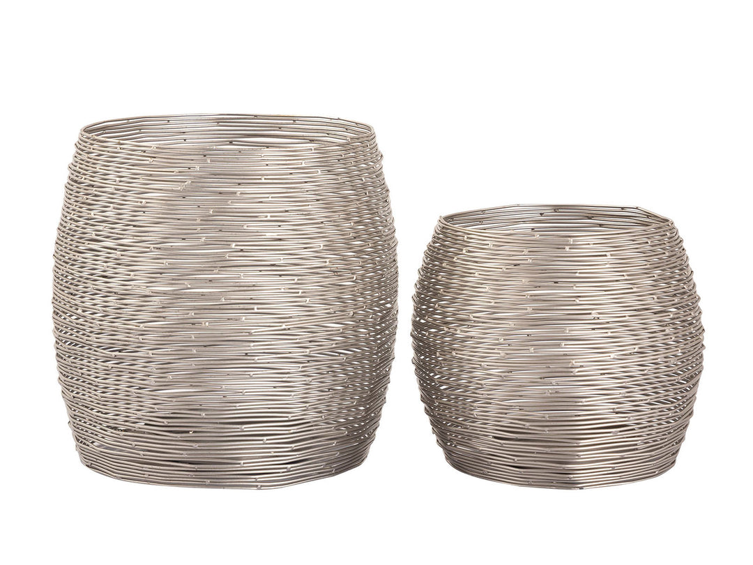 Teelichthalter PARIS - Windlicht - Kerzenhalter 2er-Set - Drahtgeflecht gold o. silber