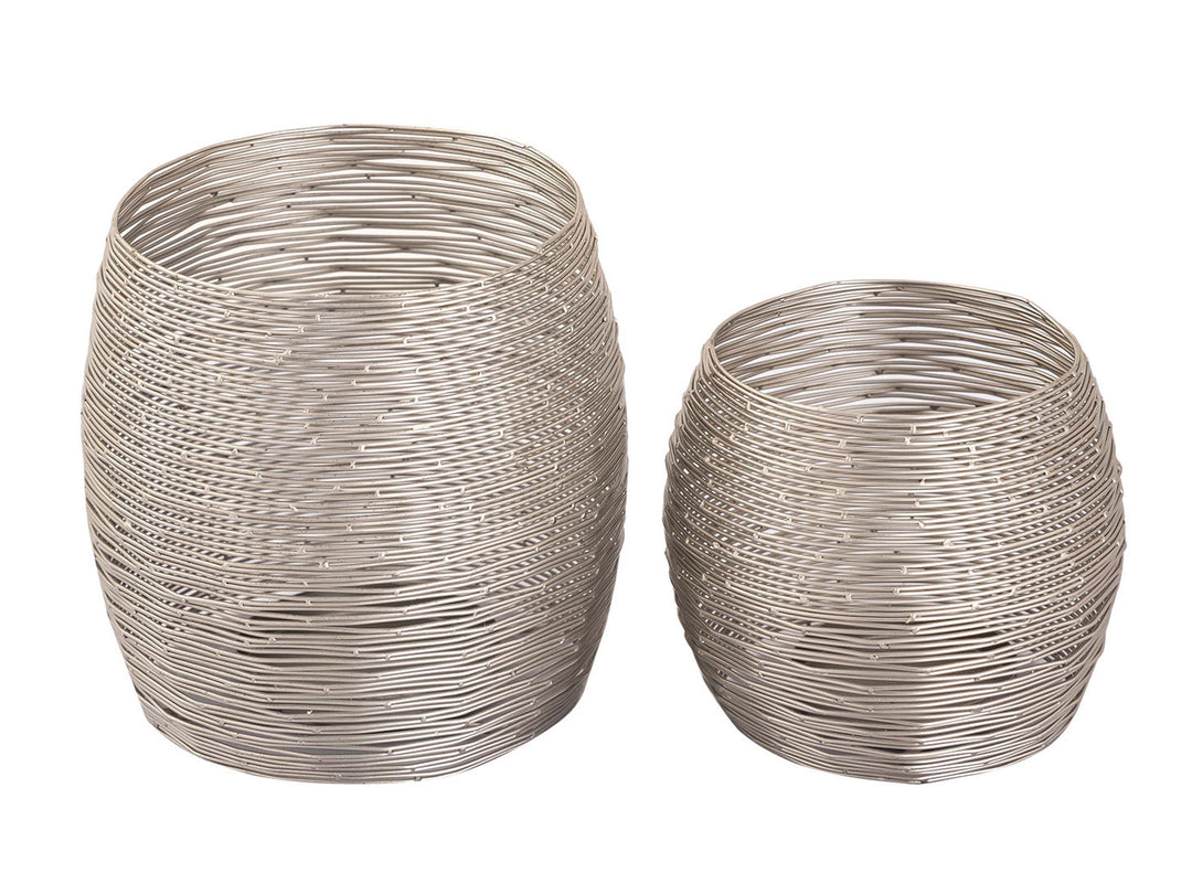 Teelichthalter PARIS - Windlicht - Kerzenhalter 2er-Set - Drahtgeflecht gold o. silber