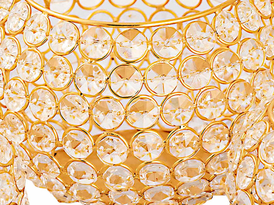 Teelichthalter CRYSTAL - Windlicht - Kerzenhalter Vintage Kristall - Kerzenständer 3er-Set gold o. silber