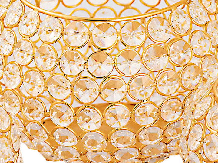 Teelichthalter CRYSTAL - Windlicht - Kerzenhalter Vintage Kristall - Kerzenständer 3er-Set gold o. silber