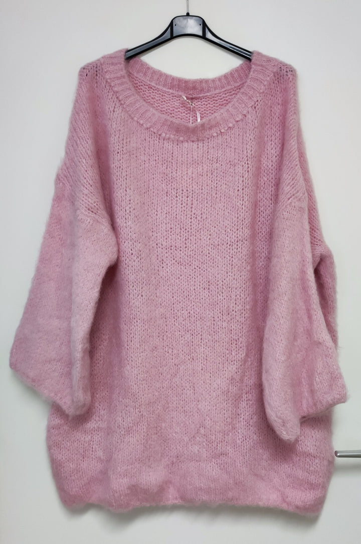 Longpullover - Boucle Pullover - Pulloverkleid - Strickkleid - div. Farben